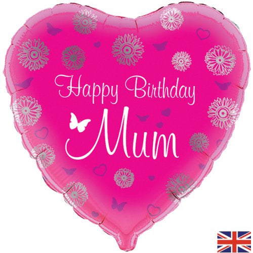 Happy Birthday Mum Pink Heart